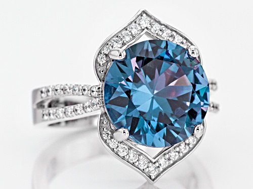 Bella Luce ® Lab Created Sapphire & White Diamond Simulant Rhodium Over Silver Ring - Size 11
