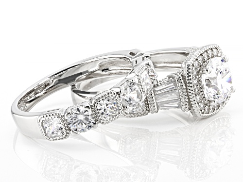 Bella Luce ® 5.89CTW White Diamond Simulant Rhodium Over Sterling Silver Ring With Band - Size 7