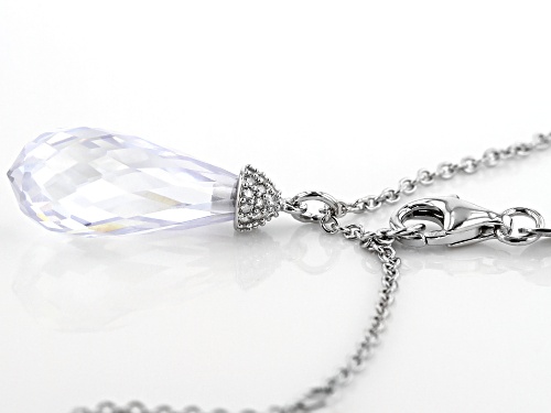 Bella Luce ® 14.59CTW White Diamond Simulant Rhodium Over Sterling Silver Pendant With Chain
