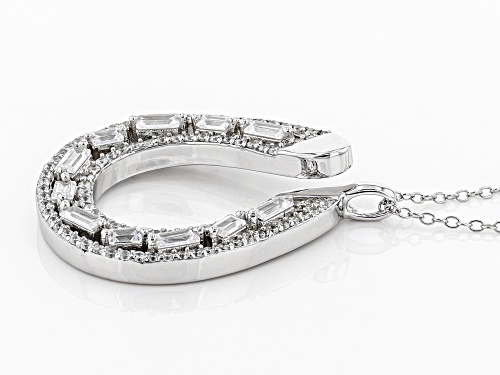 Bella Luce ® 2.99CTW White Diamond Simulant Rhodium Over Silver Pendant With Chain