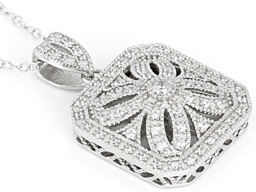 Bella Luce ® 0.67CTW White Diamond Simulant Rhodium Over Sterling Silver Pendant With Chain