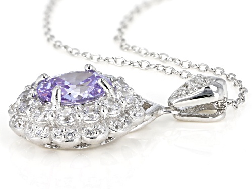 Bella Luce ® 5.43CTW Lavender & White Diamond Simulants Rhodium Over Silver Pendant With Chain