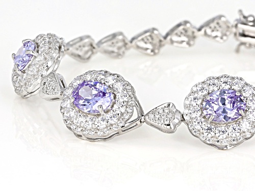 Bella Luce ® 18.81CTW Lavender And White Diamond Simulants Rhodium Over Sterling Silver Bracelet - Size 8