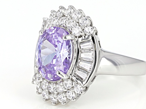 Bella Luce ® 8.70CTW Lavender And White Diamond Simulants Rhodium Over Silver Ring (5.13CTW DEW) - Size 11
