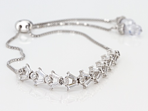 Bella Luce ® 6.08CTW White Diamond Simulant Rhodium Over Silver Adjustable Bracelet (2.68CTW DEW)