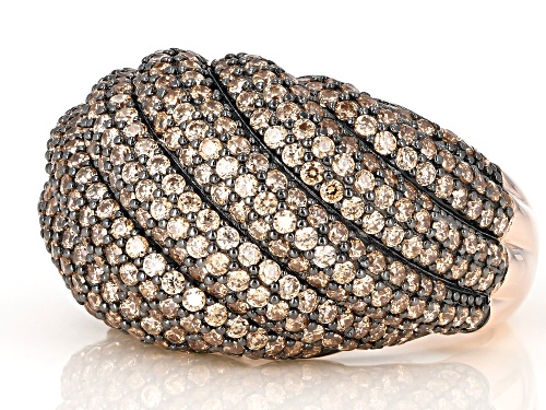Bella Luce ® 5.67CTW Champange Diamond Simulant Eterno ™ Rose Gold Over Silver Ring (2.51CTW DEW) - Size 8