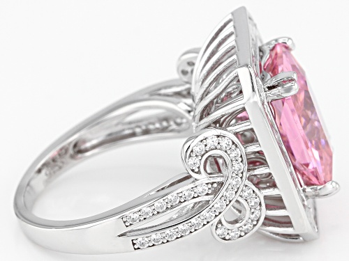 Bella Luce ® 12.30CTW Pink And White Diamond Simulants Rhodium Over Silver Ring (7.93CTW DEW) - Size 7