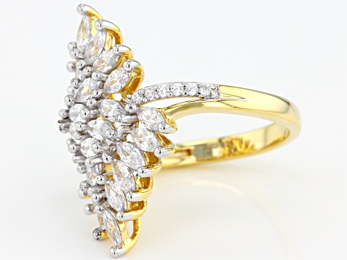 Bella Luce ® 3.38CTW White Diamond Simulant Eterno ™ Yellow Gold Over Sterling Silver Ring - Size 5