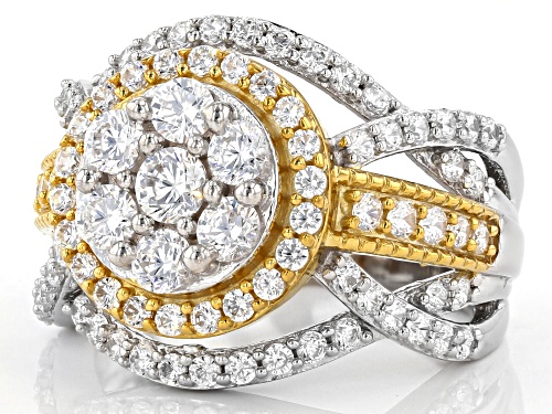 Bella Luce ® 3.88CTW White Diamond Simulant Eterno ™ Yellow Gold And Rhodium Over Silver Ring - Size 9