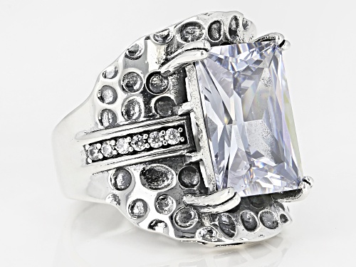 Bella Luce ® 13.92CTW White Diamond Simulant Rhodium Over Silver Ring (8.66CTW DEW) - Size 5