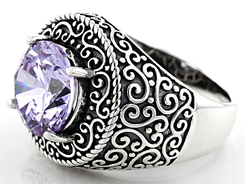 Bella Luce  7.93CTW Lavender Diamond Simulant Rhodium Over Sterling Silver Ring - Size 5