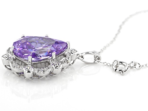 Bella Luce ® 19.61CTW Lavender And White Diamond Simulants Rhodium Over Silver Pendant With Chain
