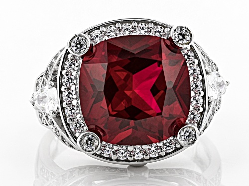 Bella Luce ® 10.13CTW Lab Created Ruby And White Diamond Simulants Rhodium Over Silver Ring - Size 7