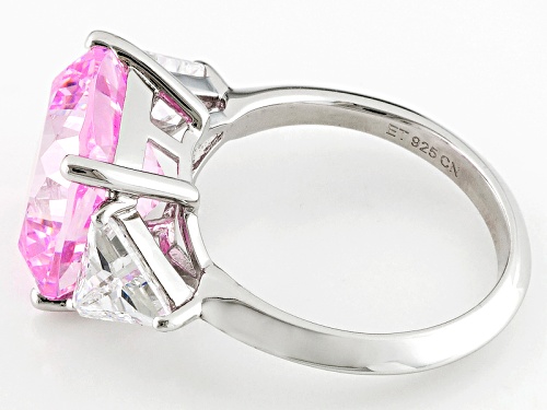 Bella Luce ® 18.25CTW Pink And White Diamond Simulants Rhodium Over Silver Ring (11.04CTW DEW) - Size 12