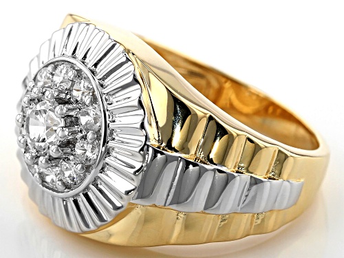 Bella Luce ® 2.00CTW Diamond Simulant Eterno™ Yellow Gold & Rhodium Over Sterling Mens Ring - Size 10