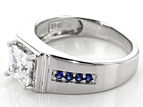 Bella Luce ® 2.61CTW Lab Created Sapphire And White Diamond Simulants Rhodium Over Silver Mens Ring - Size 11