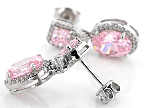 Bella Luce® 8.66ctw Pink and White Diamond Simulants Rhodium Over Sterling Earrings(5.14ctw DEW)