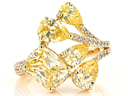 Bella Luce ® 7.78ctw Canary and White Diamond Simulants Eterno ™ Yellow Ring (4.44ctw DEW) - Size 7