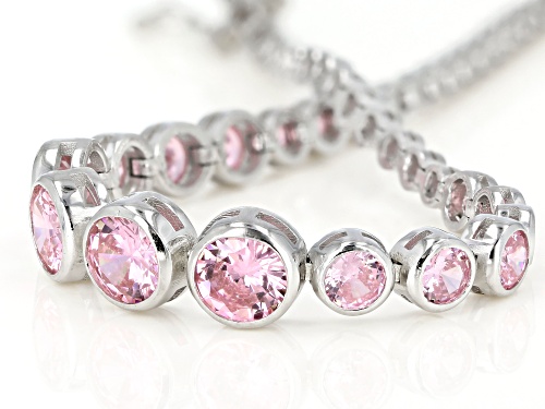Bella Luce ® 10.10ctw Pink Diamond Simulant Rhodium Over Silver Tennis Bracelet (5.88ctw DEW) - Size 8