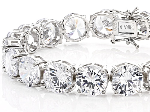 Bella Luce® 112.52ctw White Diamond Simulant Rhodium Over Silver Tennis Bracelet (69.66ctw DEW) - Size 7.25