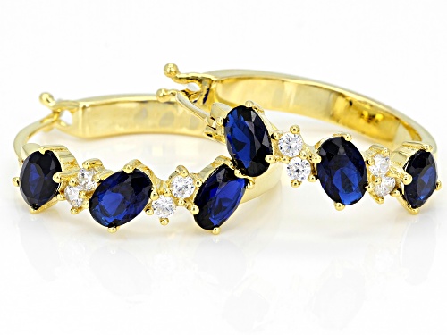 Bella Luce ® 3.05ctw Blue Sapphire and White Diamond Simulants Eterno ™ Yellow Earrings