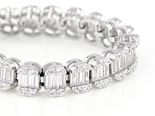Bella Luce ® 4.88ctw White Diamond Simulant Rhodium Over Silver Tennis Bracelet (2.46ctw DEW) - Size 8
