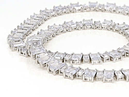 Bella Luce ® 87.35ctw White Diamond Simulant Rhodium Over Silver Tennis Necklace (69.50ctw DEW) - Size 18