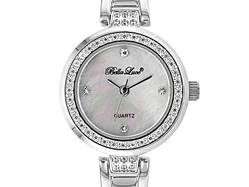 Bella Luce® 0.98ctw Ladies Diamond Simulant Rhodium Over Brass Wrist Watch (0.48ctw DEW)
