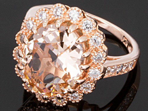 Bella Luce ® 9.43ctw Morganite Simulant And White Diamond Simulant Eterno ™ Rose Ring - Size 6