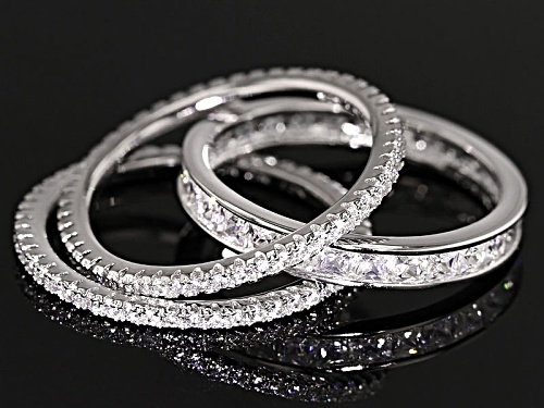 Bella Luce ® 3.39ctw Rhodium Over Sterling Silver Rings- Set Of 3 (2.44ctw Dew) - Size 9