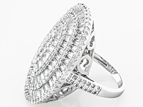Bella Luce ® 5.03ctw Rhodium Over Sterling Silver Ring (3.34ctw Dew) - Size 5
