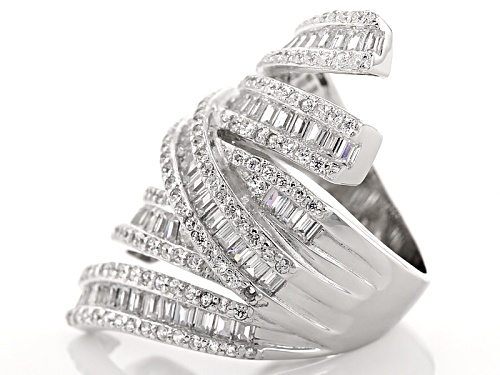 Bella Luce ® 6.41ctw Rhodium Over Sterling Silver Ring (4.25ctw Dew) - Size 6