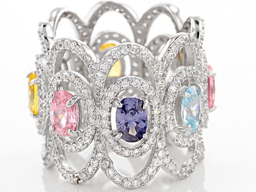 Bella Luce® 8.75ctw Multicolor Diamond Simulants Rhodium Over Sterling Silver Ring - Size 5