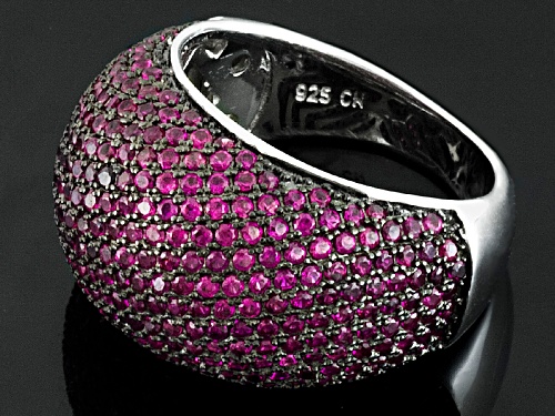 Bella Luce ® 3.49ctw Ruby Simulant Black And White Rhodium Over Sterling Silver Ring - Size 9