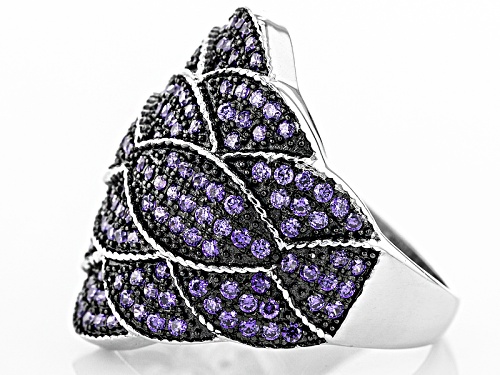 Bella Luce ® 1.55ctw Purple Diamond Simulant Black And White Rhodium Over Sterling Silver Ring - Size 6