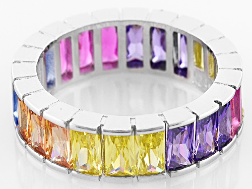 Bella Luce ® 6.93ctw Multicolor Gemstone Simulants Rhodium Over Sterling Silver Ring - Size 5