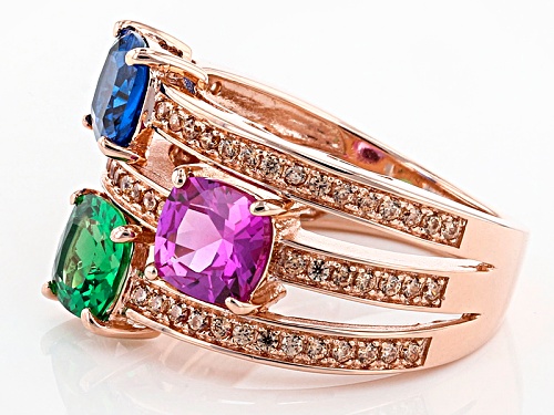 Bella Luce ®3.68ctw Emerald, Ruby, Blue Sapp,& Champagne Diamond Simulants Eterno ™ Rose Ring - Size 11