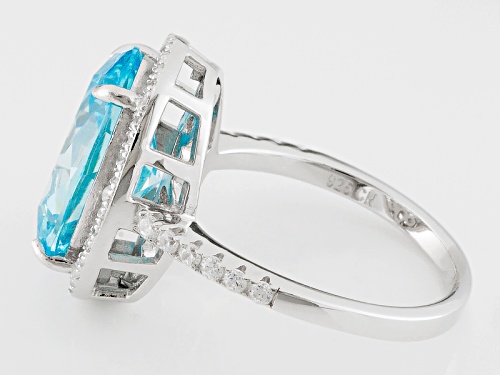 Bella Luce ® 9.95ctw Neon Apatite And White Diamond Simulants Rhodium Over Sterling Silver Ring - Size 12