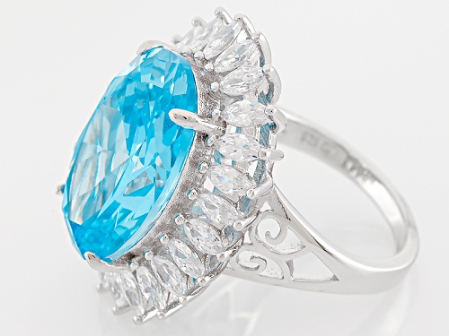 Bella Luce ® 24.20ctw Neon Apatite And White Diamond Simulants Rhodium Over Sterling Silver Ring - Size 5