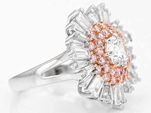Bella Luce ®6.44ctw Pink And White Diamond Simulants Eterno™Rose And Rhodium Over Sterling Ring - Size 11