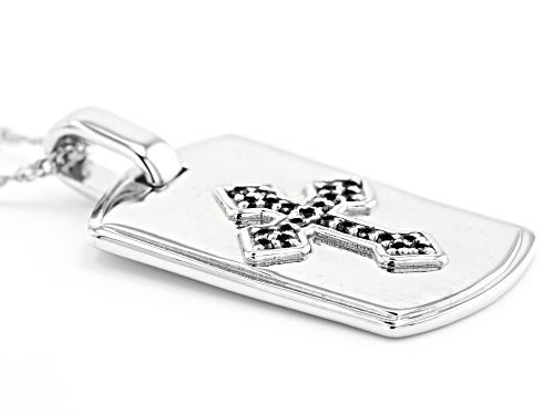 Bella Luce ® 0.37ctw Black Diamond Simulant Rhodium Over Silver Men's Pendant With Chain