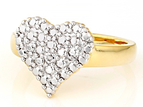 Emulous™ Round White Diamond Accent 14k Yellow Gold Over Brass Heart Cluster Ring - Size 7