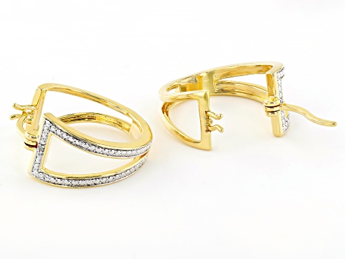 Emulous™ Round White Diamond Accent 14k Yellow Gold Over Brass Hoop Earrings