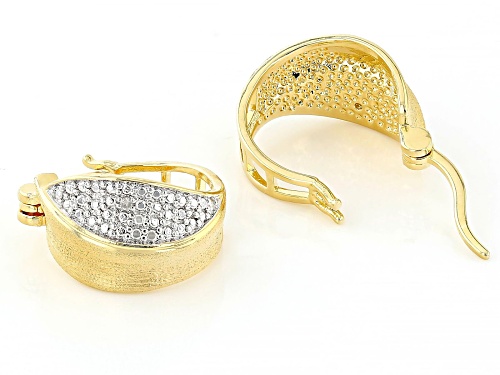 Emulous™ Round White Diamond Accent 14k Yellow Gold Over Brass Huggie Earrings