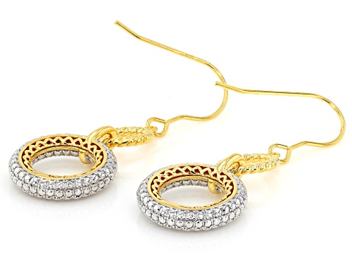 Emulous™ Round White Diamond Accent 14k Yellow Gold Over Brass Dangle Earrings