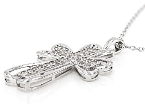 1.29ctw Lab Created White Sapphire Rhodium Over Brass Pendant With Chain