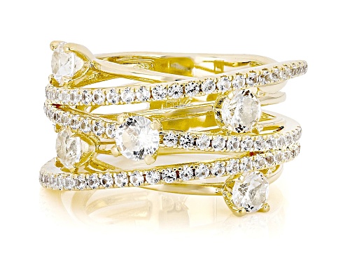 2.11ctw Lab Created White Sapphire 18k Yellow Gold Plated Ring - Size 7