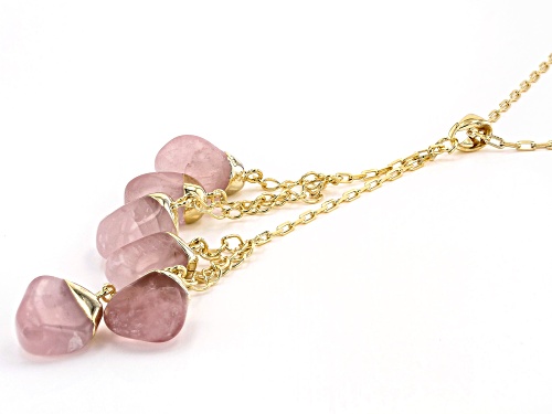 Artisan Collection Of Brazil™ Rose Quartz 18k Yellow Gold Over Brass Drop Pendant