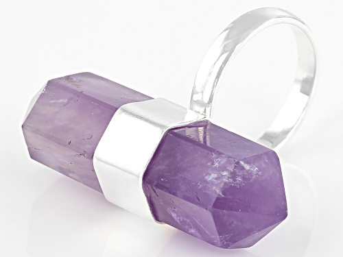 Artisan Collection Of Brazil™ Free-Form Amethyst Sterling Silver Over Brass Ring - Size 8