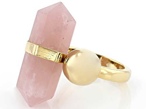 Artisan Collection Of Brazil™ Rose Quartz 18K Yellow Gold Over Brass Ring - Size 7